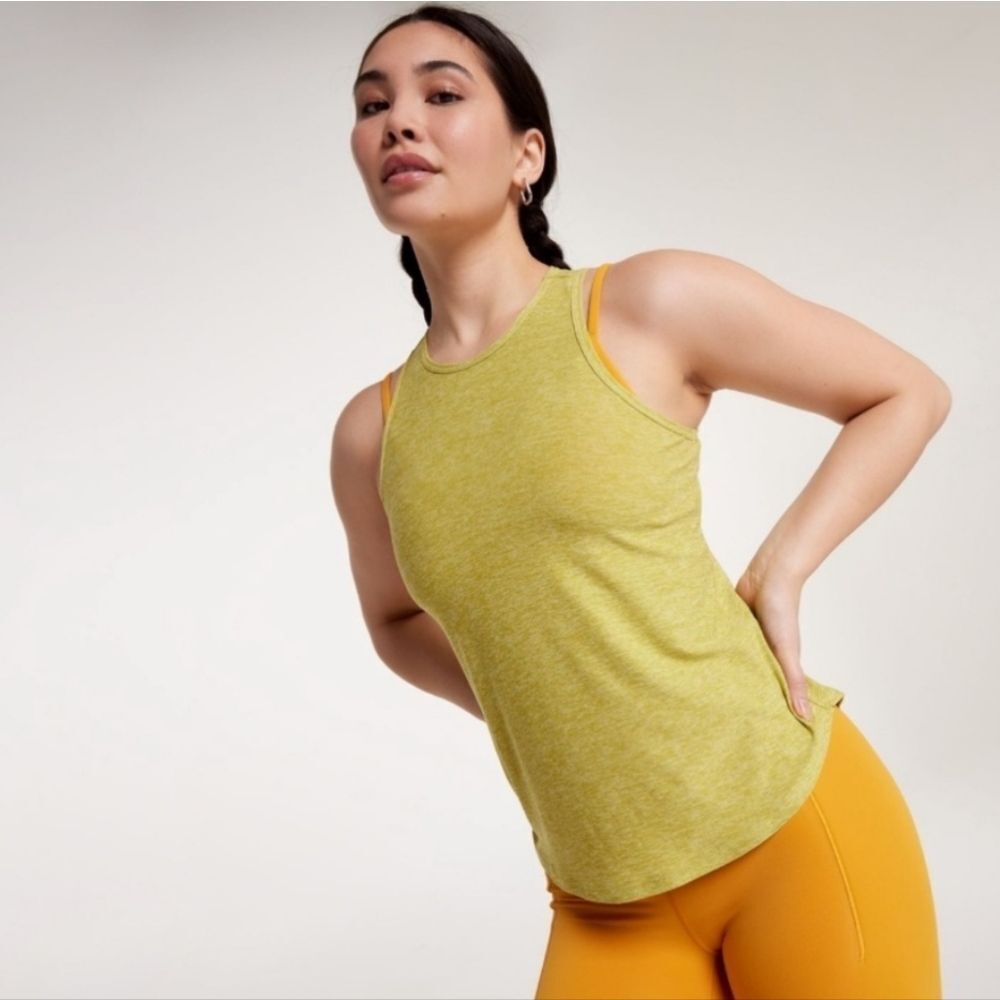 Calia Lustralux Light Green Heather Cutaway Athletic Tank Top - Size XS